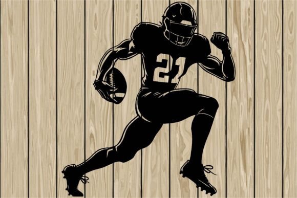 American Football Player Stencil SVG for Crafts & Graphics