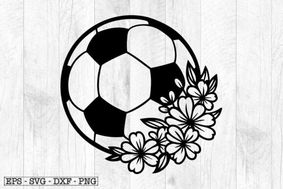 Floral Soccer SVG Graphics for Crafts & Content