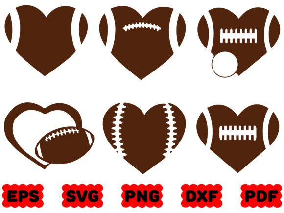 Football American Heart SVG: Graphics for Crafts