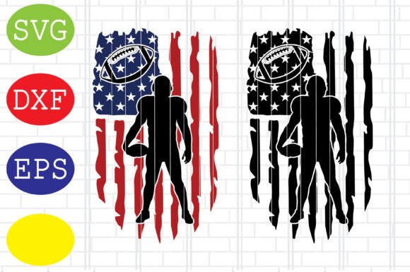 Football and American Football Flag SVG Graphics for Crafts