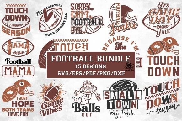 Football Bundle Design SVG PNG: Graphics for Crafts & Marketing
