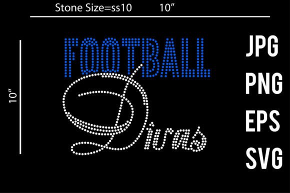 Football Divas Rhinestone Template: Graphics for Crafts-Driven Branding