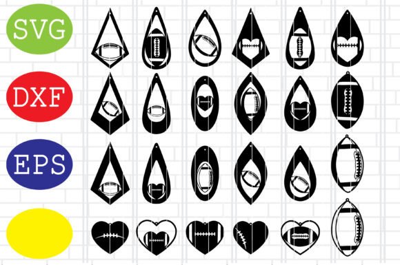 Football Earrings SVG: Sport Earrings Graphics for Crafts & Branding