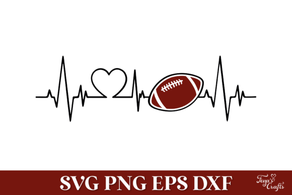 Football Heartbeat SVG Cut File: Graphics for Crafts & Branding