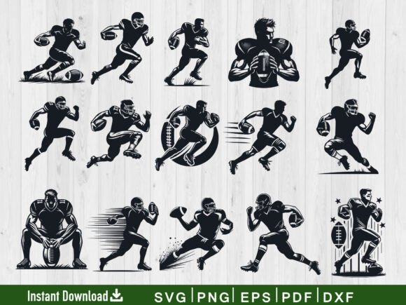 Football Player SVG Bundle: Graphics for Crafts & Branding
