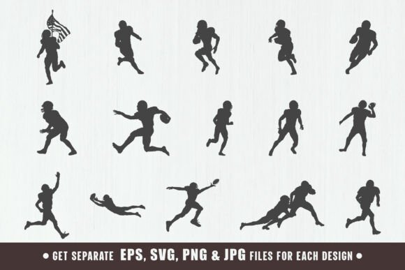Football Players SVG Graphics for Crafts & Design