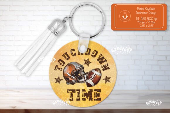 Football Quote Round Keychain Sport Graphics for Crafts