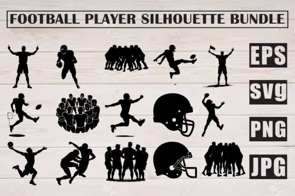 Football Silhouette Clipart Bundle: Graphics for Crafts & Local Branding