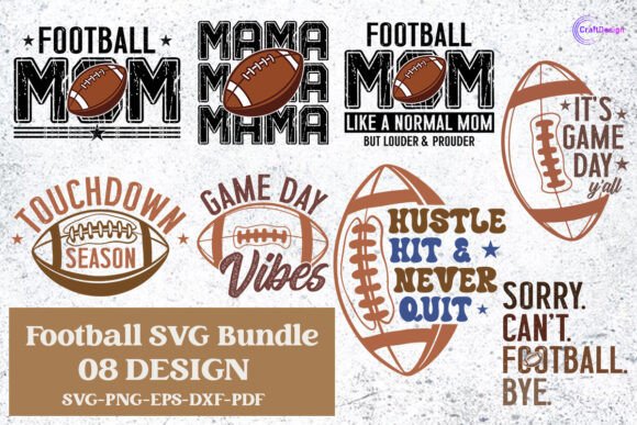 Football SVG Bundle Mom SVG Mama SVG PNG Graphics
