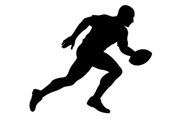 Silhouette of American Football Player Graphics for Crafts