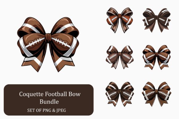 Sporty Coquette Football Bow Bundle: Graphics for Crafts